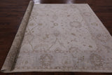 Ivory Peshawar Hand Knotted Wool Rug - 8' 1" X 9' 7" - Golden Nile