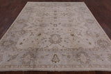 Ivory Peshawar Hand Knotted Wool Rug - 8' 1" X 9' 7" - Golden Nile