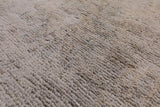 Ivory Antiqued Peshawar Hand Knotted Wool Rug - 8' 2" X 9' 7" - Golden Nile