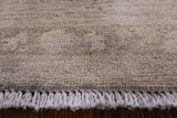 Ivory Antiqued Peshawar Hand Knotted Wool Rug - 8' 2" X 9' 7" - Golden Nile