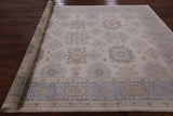 Ivory Peshawar Hand Knotted Wool Rug - 7' 10" X 10' 6" - Golden Nile