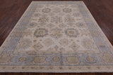 Ivory Peshawar Hand Knotted Wool Rug - 7' 10" X 10' 6" - Golden Nile