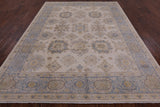 Ivory Peshawar Hand Knotted Wool Rug - 7' 10" X 10' 6" - Golden Nile