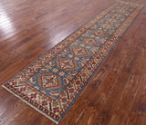 Kazak Hand Knotted Runner Rug - 2' 8" X 12' 4" - Golden Nile