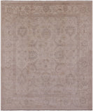 Ivory Peshawar Hand Knotted Wool Rug - 8' 0" X 9' 9" - Golden Nile