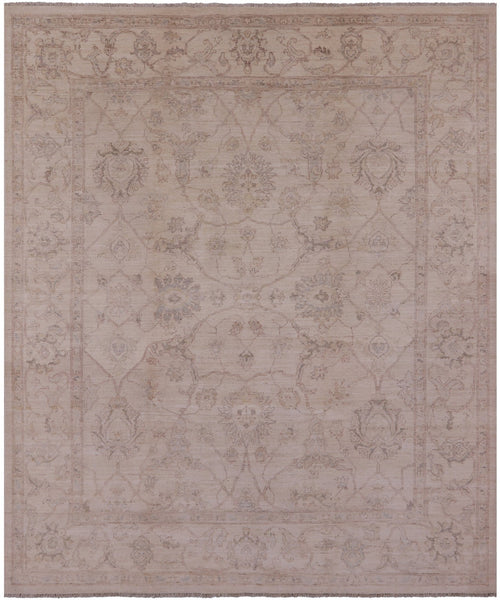 Peshawar Hand Knotted Wool Rug - 8' 0" X 9' 9" - Golden Nile