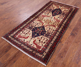 Persian Handmade Wool Rug - 3' 5" X 7' 1" - Golden Nile