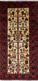 Hand Knotted Oriental 4 X 7 Persian Baluch Area Rug - Golden Nile