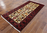 Hand Knotted Oriental 4 X 7 Persian Baluch Area Rug - Golden Nile