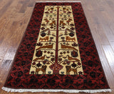 Hand Knotted Oriental 4 X 7 Persian Baluch Area Rug - Golden Nile