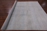 Grey Savannah Grass Handmade Wool & Silk Rug - 8' 2" X 10' 1" - Golden Nile
