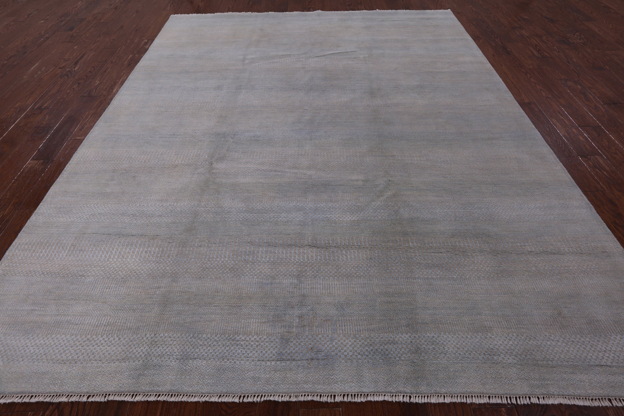 Grey Savannah Grass Handmade Wool & Silk Rug - 8' 2" X 10' 1" - Golden Nile