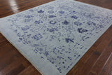 8 X 10 Modern Floral Wool & Silk Area Rug - Golden Nile