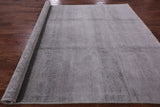 Grey Contemporary Handmade Wool & Silk Rug - 7' 10" X 10' 0" - Golden Nile