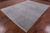 Grey Contemporary Handmade Wool & Silk Rug - 7' 10" X 10' 0" - Golden Nile