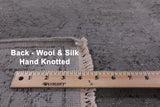 Grey Contemporary Handmade Wool & Silk Rug - 7' 10" X 10' 0" - Golden Nile
