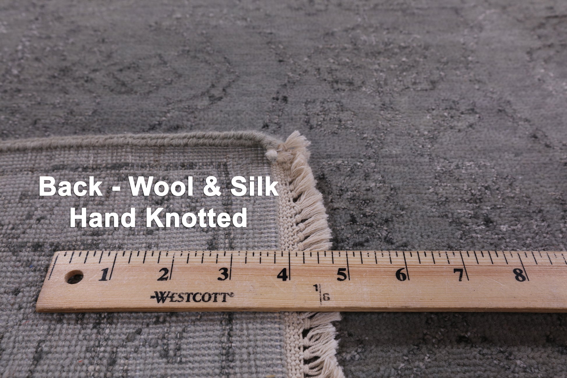 Grey Contemporary Handmade Wool & Silk Rug - 7' 10" X 10' 0" - Golden Nile