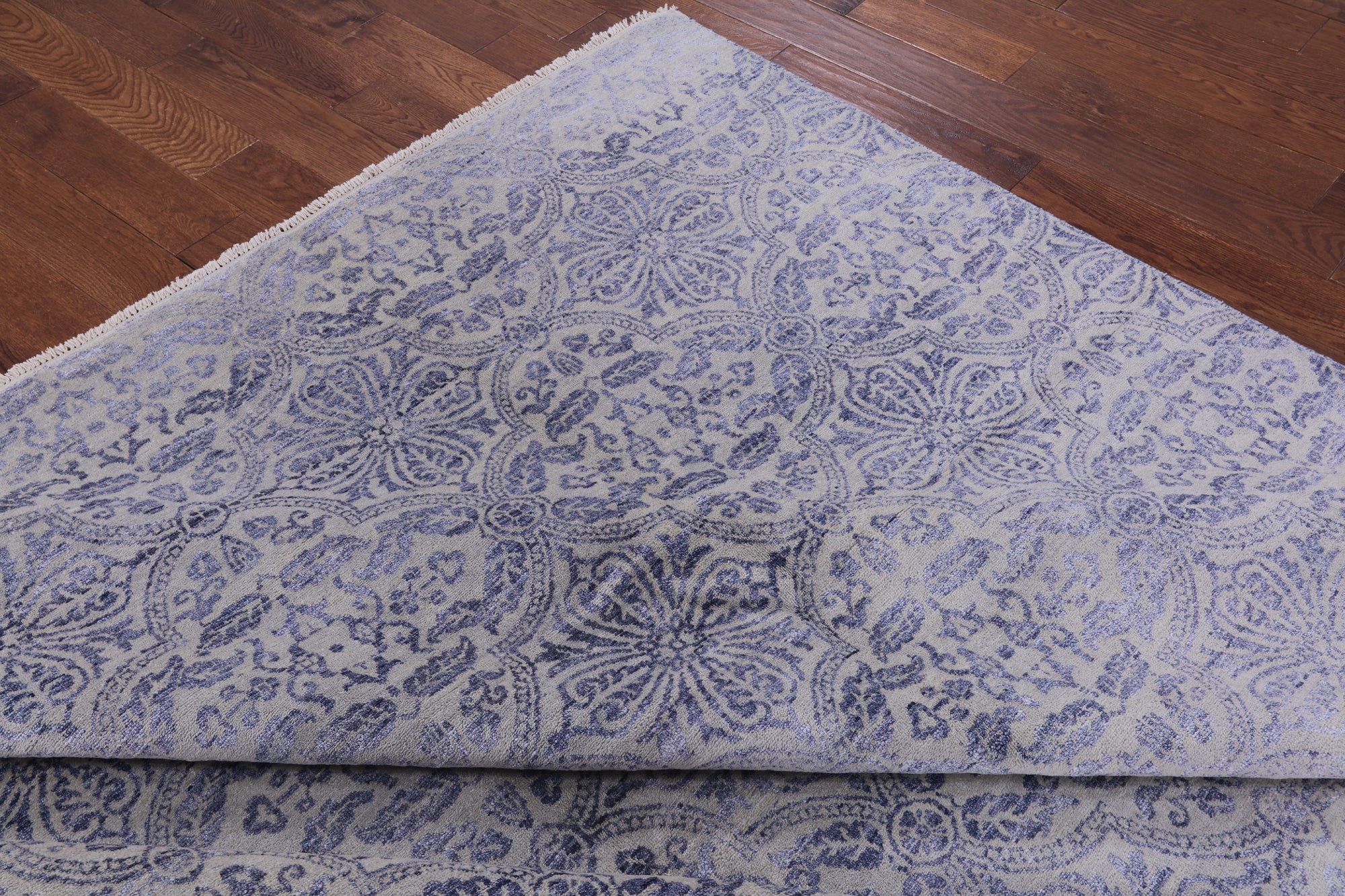 Modern Hand Knotted Wool & Silk Area Rug - 8' 1" X 10' 3" - Golden Nile