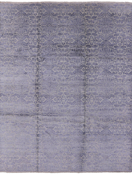 Modern Hand Knotted Wool & Silk Area Rug - 8' 1" X 10' 3" - Golden Nile