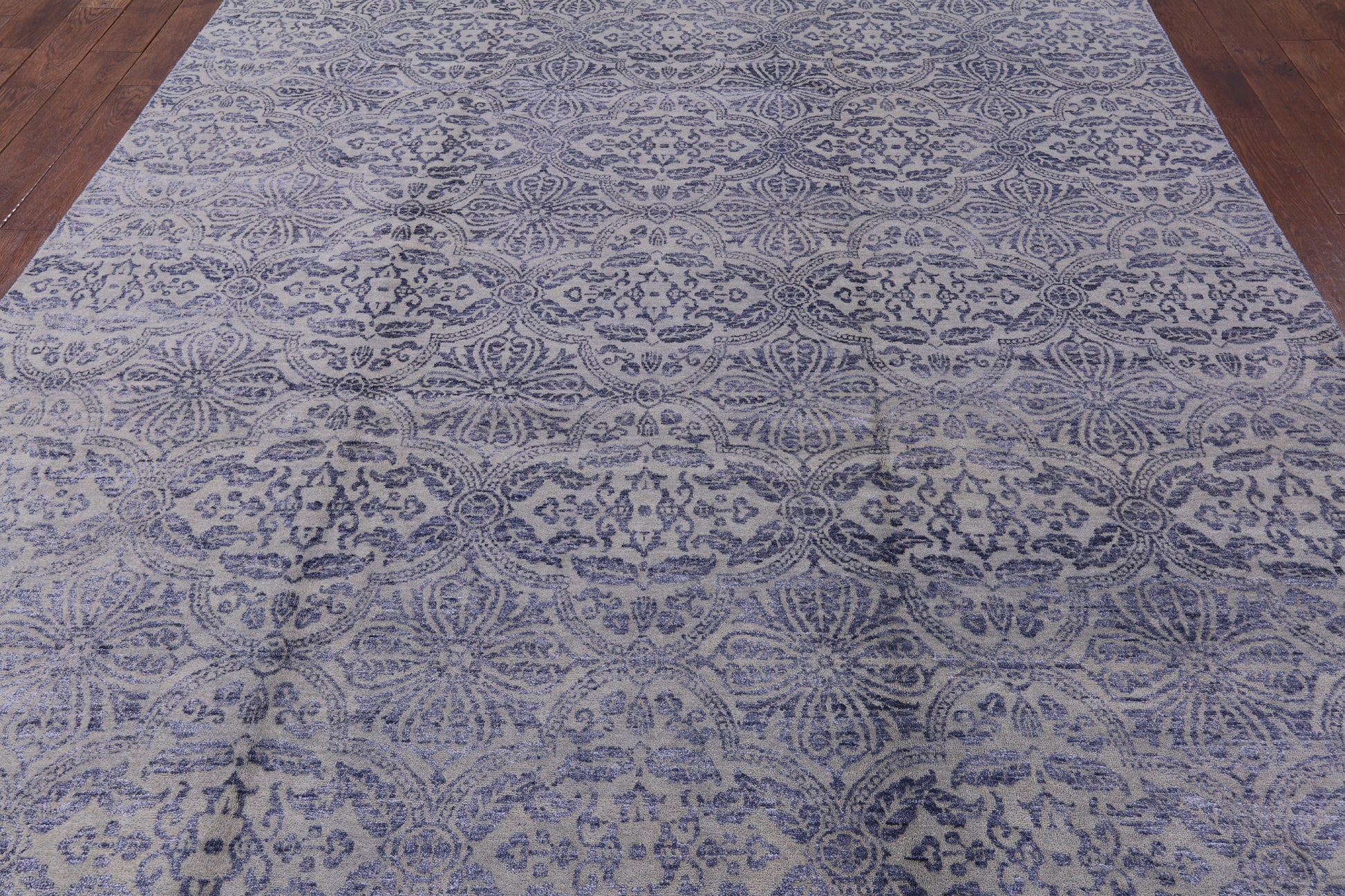 Modern Hand Knotted Wool & Silk Area Rug - 8' 1" X 10' 3" - Golden Nile