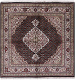 Bijar Handmade Wool & Silk Rug - 5' X 5' - Golden Nile