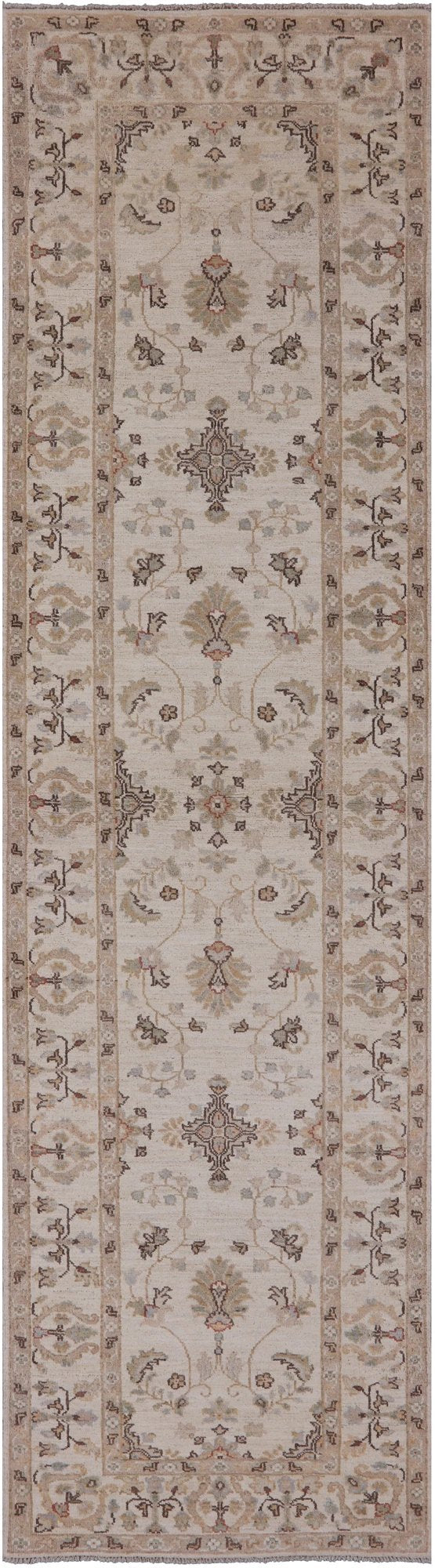 Ivory Peshawar Runner Rug - 2' 8" X 9' 8" - Golden Nile
