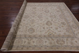 Ivory Peshawar Hand Knotted Rug - 8' 1" X 9' 10" - Golden Nile