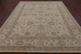 Ivory Peshawar Hand Knotted Rug - 8' 1" X 9' 10" - Golden Nile