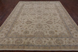 Ivory Peshawar Hand Knotted Rug - 8' 1" X 9' 10" - Golden Nile