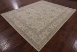 Ivory Peshawar Hand Knotted Rug - 8' 1" X 9' 10" - Golden Nile