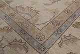 Ivory Peshawar Hand Knotted Rug - 8' 1" X 9' 10" - Golden Nile