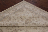 Ivory Peshawar Hand Knotted Rug - 8' 1" X 9' 10" - Golden Nile