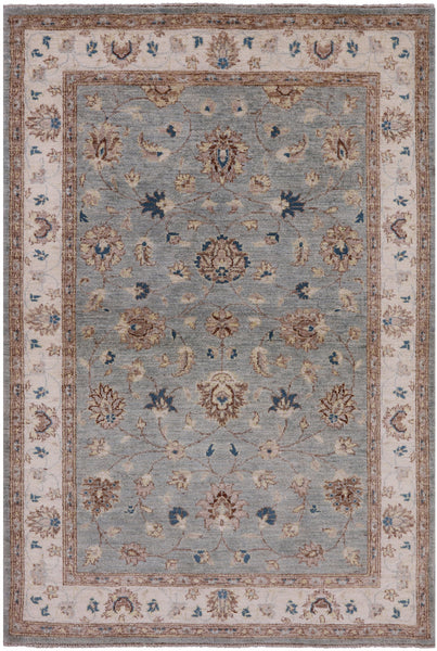 Hand Knotted Oriental Blue Oushak Area Rug 4 x 6 - Golden Nile