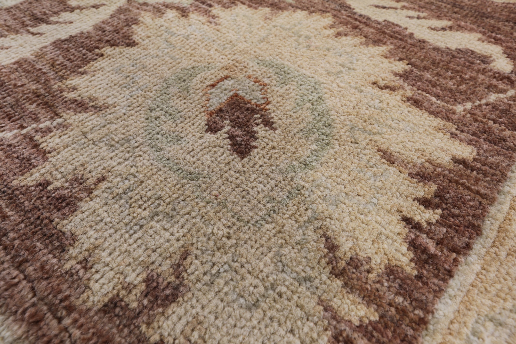 Turkish Oushak Hand Knotted Area Rug - 8' 5" X 9' 10" - Golden Nile