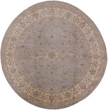 8' Round Peshawar Oriental Hand Knotted Area Rug - Golden Nile