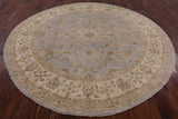 8' Round Peshawar Oriental Hand Knotted Area Rug - Golden Nile