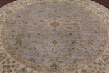 8' Round Peshawar Oriental Hand Knotted Area Rug - Golden Nile