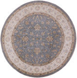 Round Peshawar Hand Knotted Area Rug - 8' 3" X 8' 4" - Golden Nile