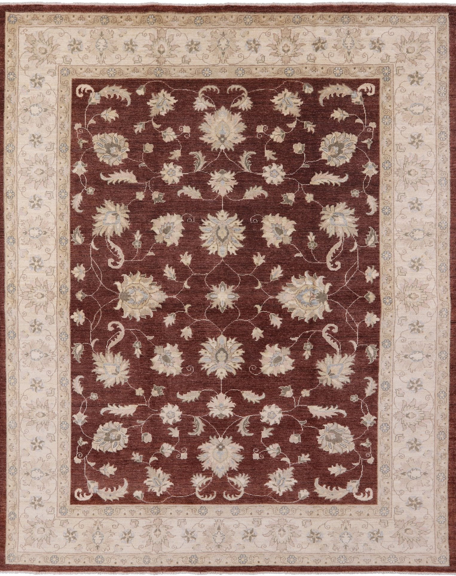 Brown Peshawar Hand Knotted Area Rug - 8' 3" X 10' 1" - Golden Nile