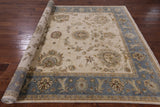 Ivory Peshawar Handmade Area Rug - 7' 8" X 9' 9" - Golden Nile