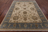 Ivory Peshawar Handmade Area Rug - 7' 8" X 9' 9" - Golden Nile