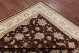 Brown Peshawar Handmade Wool Rug - 8' 0" X 9' 9" - Golden Nile