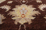 Brown Peshawar Handmade Wool Rug - 8' 0" X 9' 9" - Golden Nile