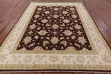 Brown Peshawar Handmade Wool Rug - 8' 0" X 9' 9" - Golden Nile