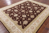 Brown Peshawar Handmade Wool Rug - 8' 0" X 9' 9" - Golden Nile