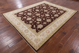 Brown Peshawar Handmade Wool Rug - 8' 0" X 9' 9" - Golden Nile