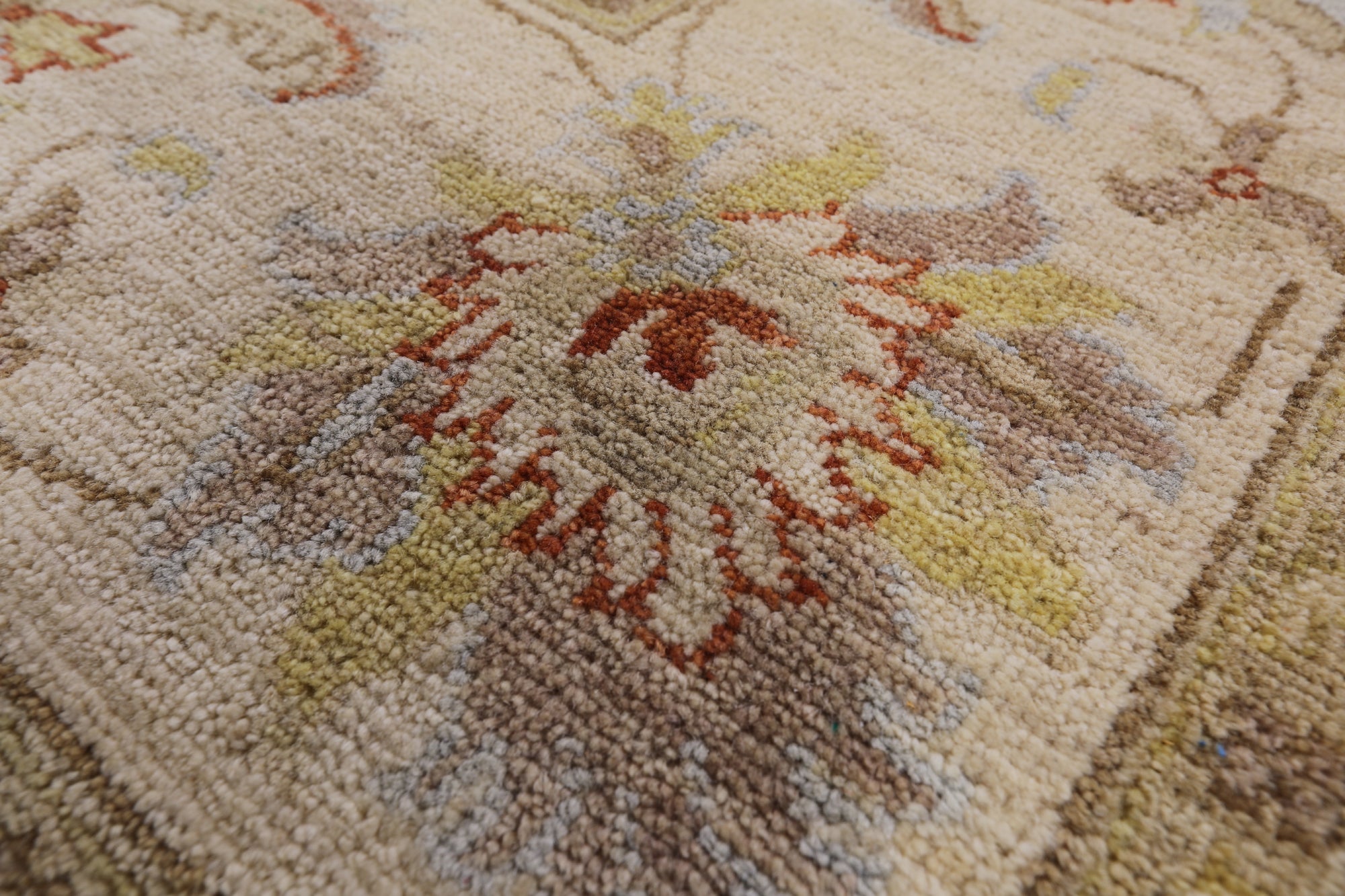 Brown Peshawar Handmade Wool Rug - 8' 0" X 9' 9" - Golden Nile