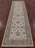 Ivory Chobi Peshawar Handmade Runner - 2' 7" X 9' 9" - Golden Nile