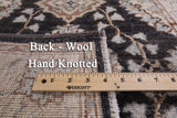 Black Peshawar Hand Knotted Wool Runner Rug - 2' 7" X 10' 2" - Golden Nile