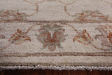 Ivory Peshawar Hand Knotted Wool Runner Rug - 2' 7" X 9' 10" - Golden Nile